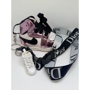4pc Mini Sneaker Keychains with Lanyard and Gift Box